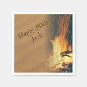 Bonfire Birthday Party Napkins With Text Serviette (Vorderseite)