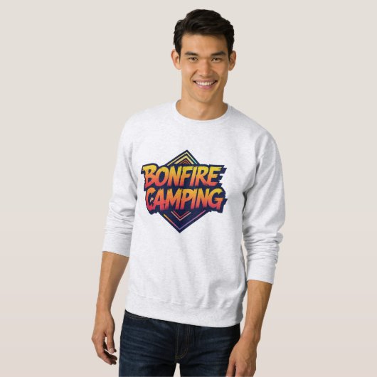 🔥 Bonfire Camping Adventure - Retro 80er Außenber Sweatshirt (Vorne ganz)