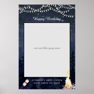 Bonfire Camping   Geburtstag Foto Prop-Zeichen Poster