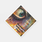 Bonfire Evil Eye Flames Halloween-Party Napkin Serviette (Ecke)