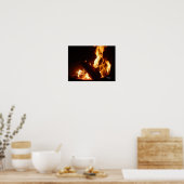 Bonfire Feuer Flammen Poster (Küche)
