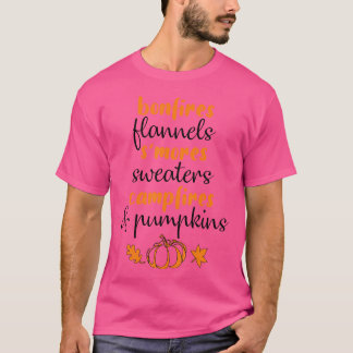 Bonfire Flannels S'Mores Lagerfeuer und Pumpkin T-Shirt