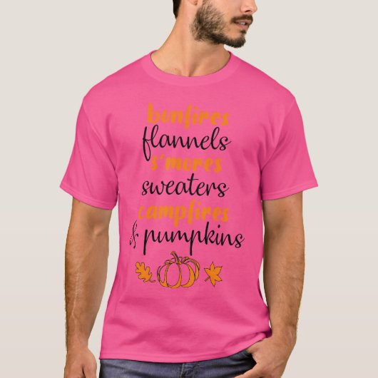 Bonfire Flannels S'Mores Lagerfeuer und Pumpkin T-Shirt (Vorderseite)