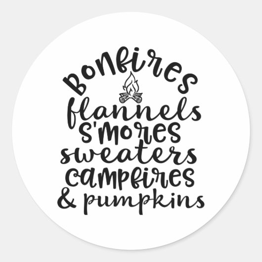 Bonfire Flannels Smores Smashing Pumpkin Runder Aufkleber (Vorderseite)