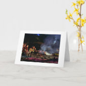 BONFIRE, FREUNDE, STRAND=GLÜCKLICHES FREUND KARTE (Gelbe Blume)