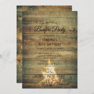 Bonfire Geburtstagsparty Men 40th Celebration Rust Einladung