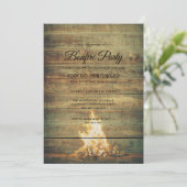 Bonfire Graduation Party Rustic Boy High School Einladung (Stehend Vorderseite)