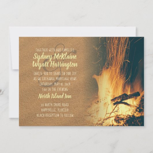 Bonfire Hochzeitsvorlage Einladung (Vorderseite)