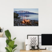 Bonfire Lake Beach Nature Wall Poster (Heimbüro)