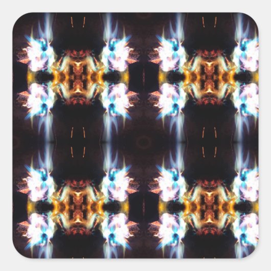 Bonfire | Mirror Tiled | Quadratischer Aufkleber (Vorderseite)