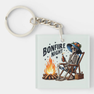 Bonfire Nacht - Skelett Drinken durch das Feuer Schlüsselanhänger