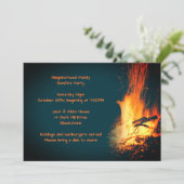 Bonfire Nachtzeit Party Celebration Outdoor Einladung (Stehend Vorderseite)