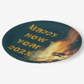 Bonfire Neujahrs-Party Pappteller (Schrägansicht)