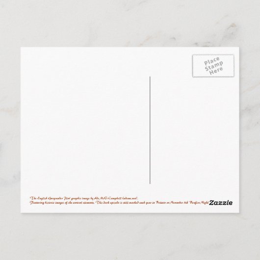 Bonfire Night Historic Postcard Postkarte (Rückseite)