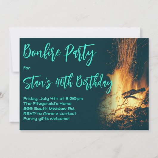 Bonfire Night Party Einladung (Vorderseite)
