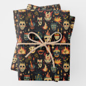 Bonfire Night Vereinigtes Muster 4 Geschenkpapier Set (Beispiel)