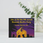 Bonfire Outdoor Party Postcard Einladung (Stehend Vorderseite)