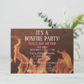 Bonfire Party Campfire Roter Campingplatz Einladun Einladung (Stehend Vorderseite)