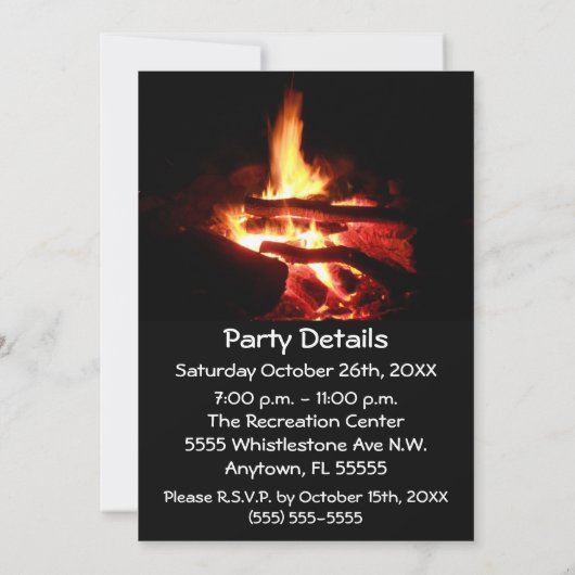 Bonfire-Party Einladung (Rückseite)