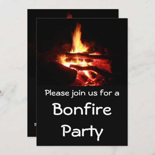 Bonfire-Party Einladung (Vorne/Hinten)