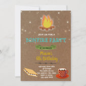 Bonfire Party Geburtstagseinladung Einladung (Vorderseite)
