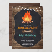 Bonfire Party Geburtstagskarte Einladung (Vorne/Hinten)