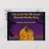 Bonfire Party Postcard Einladung (Vorne/Hinten)