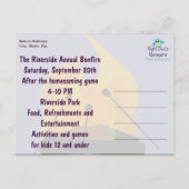 Bonfire Party Postcard Einladung (Rückseite)