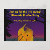 Bonfire Party Postcard Einladung (Vorderseite)