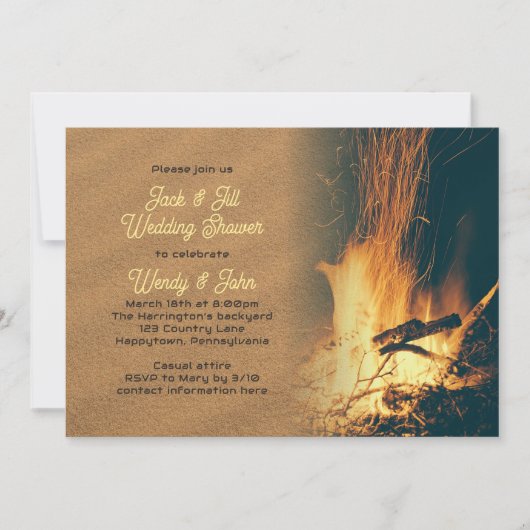 Bonfire Polterabend Jack n Jill Einladung (Vorderseite)