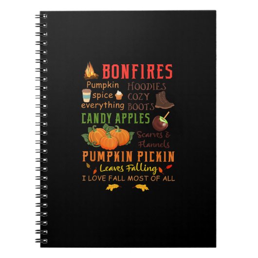 Bonfire Pumpkin Gewürz Alles Fall Geschenk Notizblock (Vorderseite)