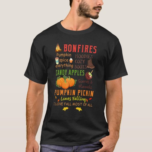 Bonfire Pumpkin Gewürz Alles Fall T-Shirt (Vorderseite)