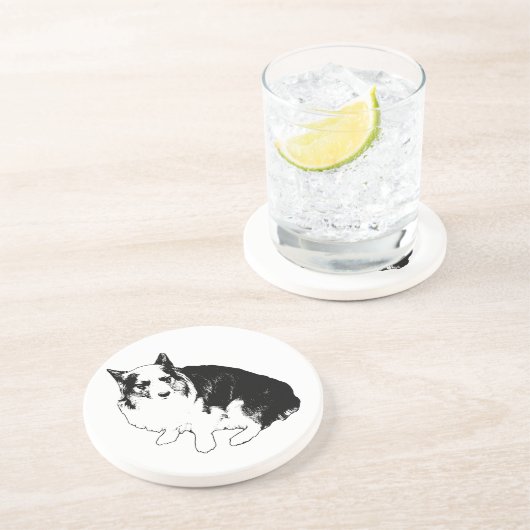 Bonfire Rim Corgi Getränkeuntersetzer (Seite)