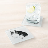 Bonfire Rim Corgi Glasuntersetzer (Schrägansicht)