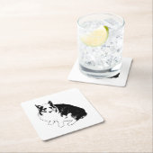 Bonfire Rim Corgi Rechteckiger Pappuntersetzer (Vor Ort)