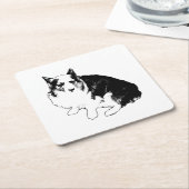 Bonfire Rim Corgi Rechteckiger Pappuntersetzer (angewinkelt)