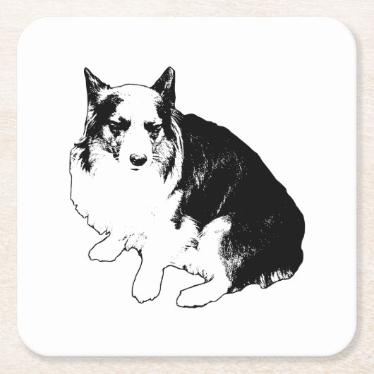 Bonfire Rim Corgi Rechteckiger Pappuntersetzer (Vorderseite)