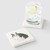 Bonfire Rim Corgi Steinuntersetzer (Seitenansicht)