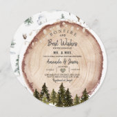 Bonfire Rustic Wood Couple Dusche String Light Einladung (Vorne/Hinten)