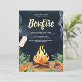 Bonfire Rusting Outdoor Night Sky Herbst Winter Einladung (Stehend Vorderseite)