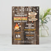 Bonfire Siblings Geburtstagsparty Einladung (Stehend Vorderseite)