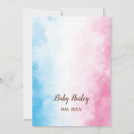 Bonfire S'more Liebe Baby Gender Offenlegung Einla Einladung (Rückseite)