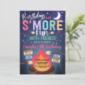 Bonfire S'mores Geburtstagseinladung Einladung (Stehend Vorderseite)