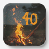 Bonfire Sparks Birthday Party Pappteller (Vorderseite)
