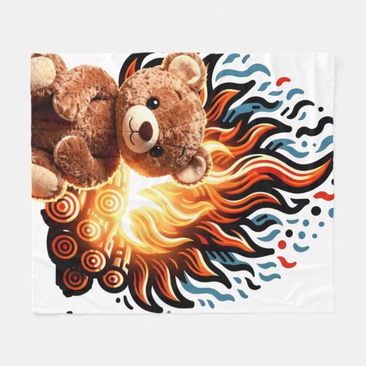 Bonfire tedy Bear Fleecedecke (Vorderseite (Horizontal))