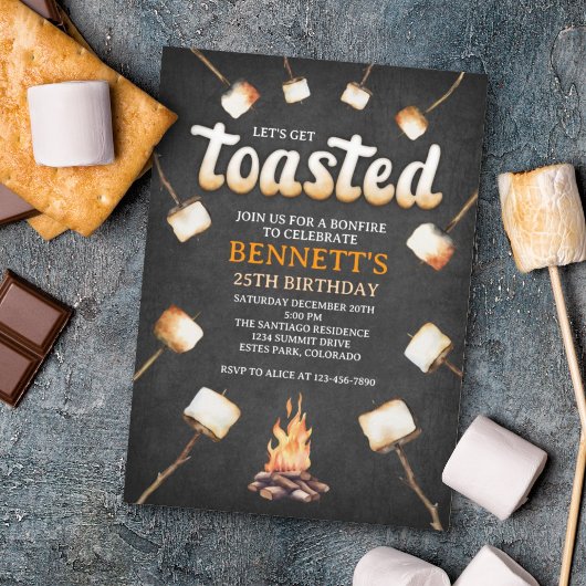 Bonfire Toasted Adult Geburtstag Einladung