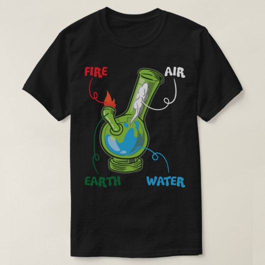 Bong Elements Feuer Wasser Erde Luft THC Weh Smoki T-Shirt (Design vorne)