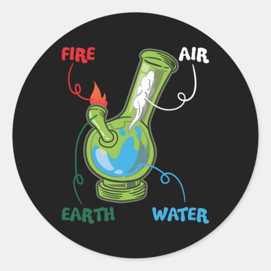 Bong Elets Fire Water Eh Air Thc Week Rauchen Anat Runder Aufkleber (Vorderseite)
