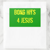 Bong Hits 4 Jesus Rechteckiger Aufkleber (Tasche)