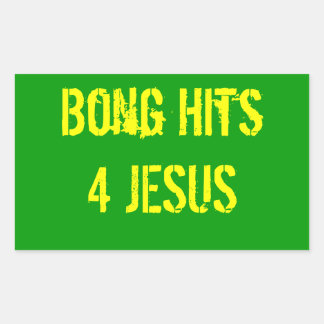 Bong Hits 4 Jesus Rechteckiger Aufkleber
